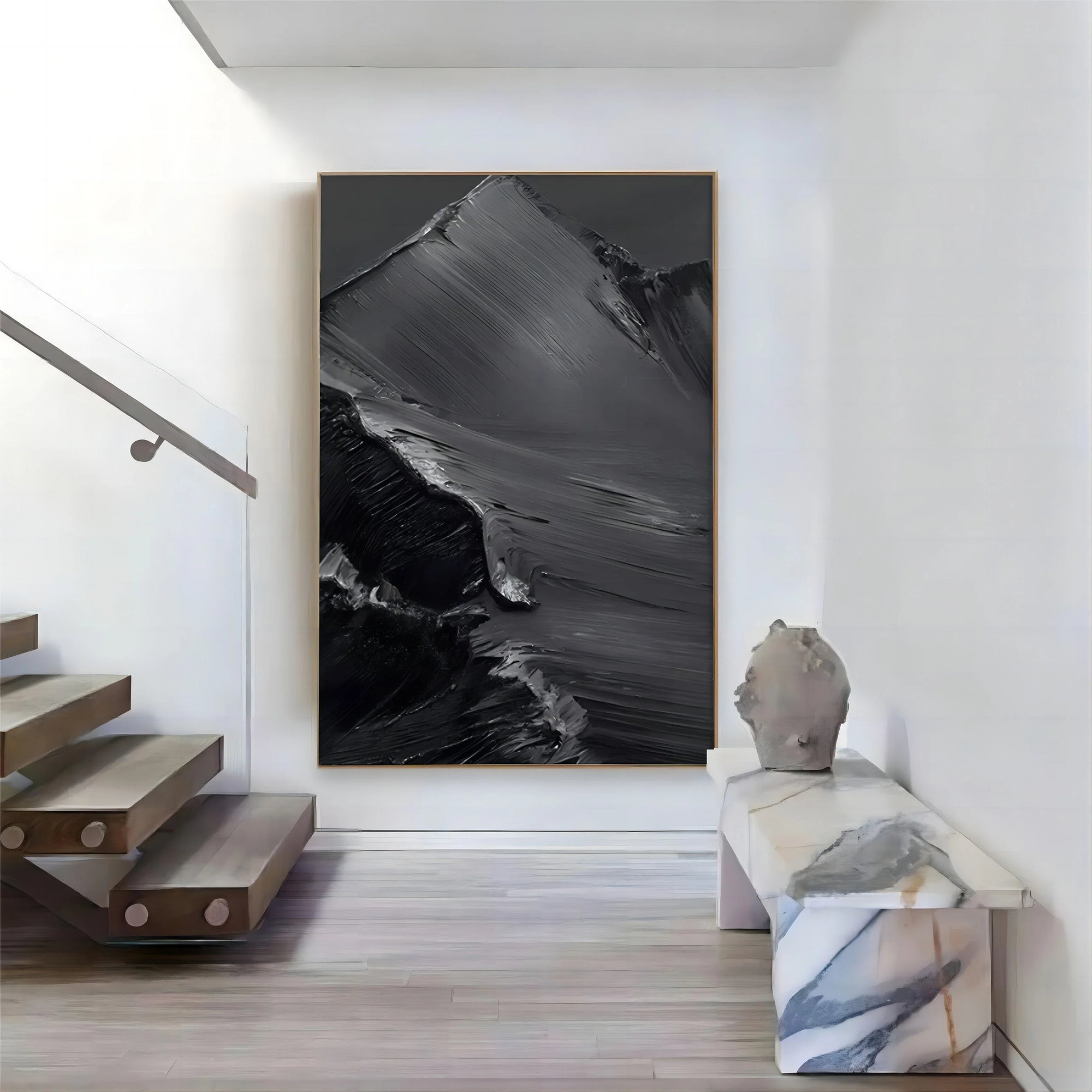 Multicolor Midnight Peaks Vertical Art - Artwallpainting
