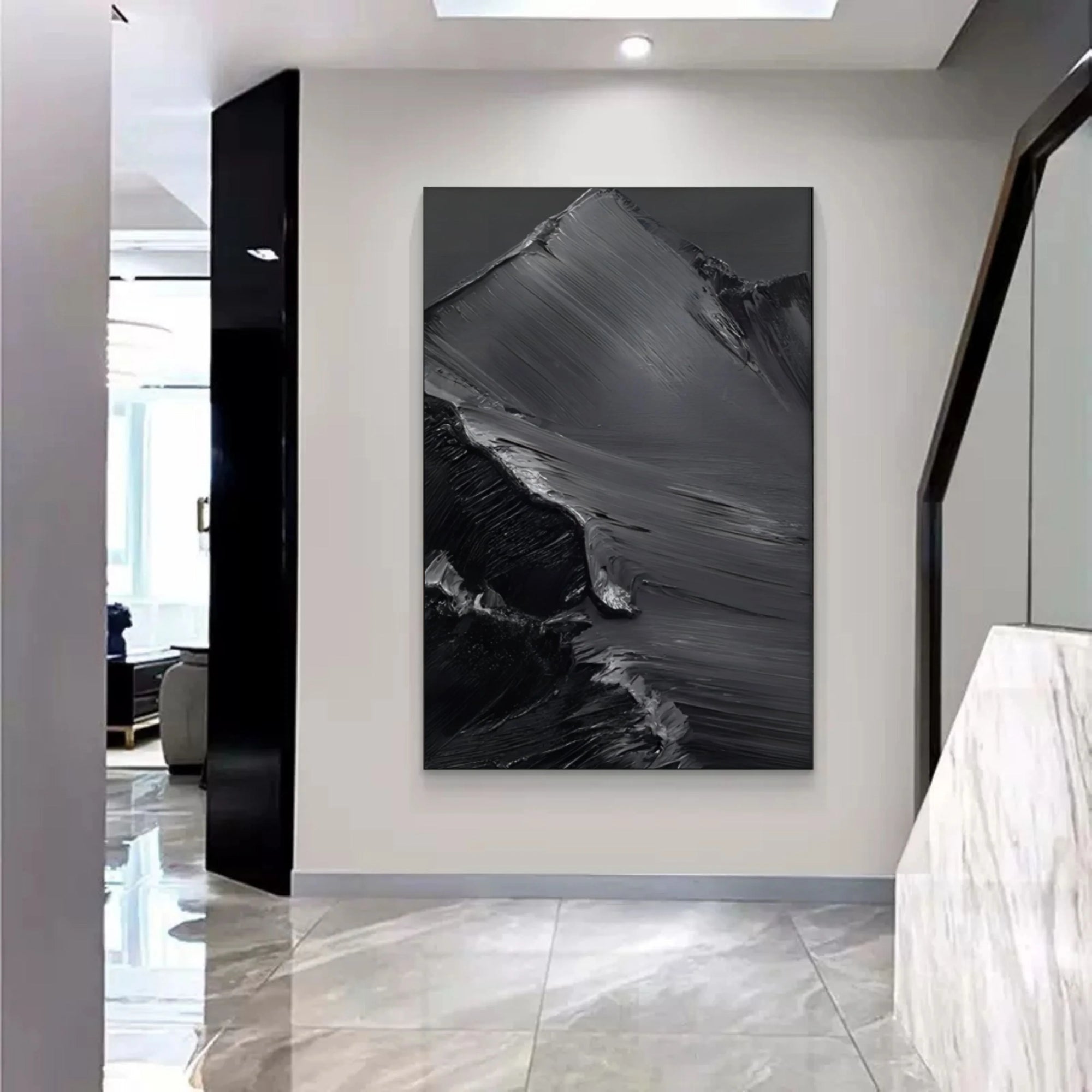 Multicolor Midnight Peaks Vertical Art - Artwallpainting
