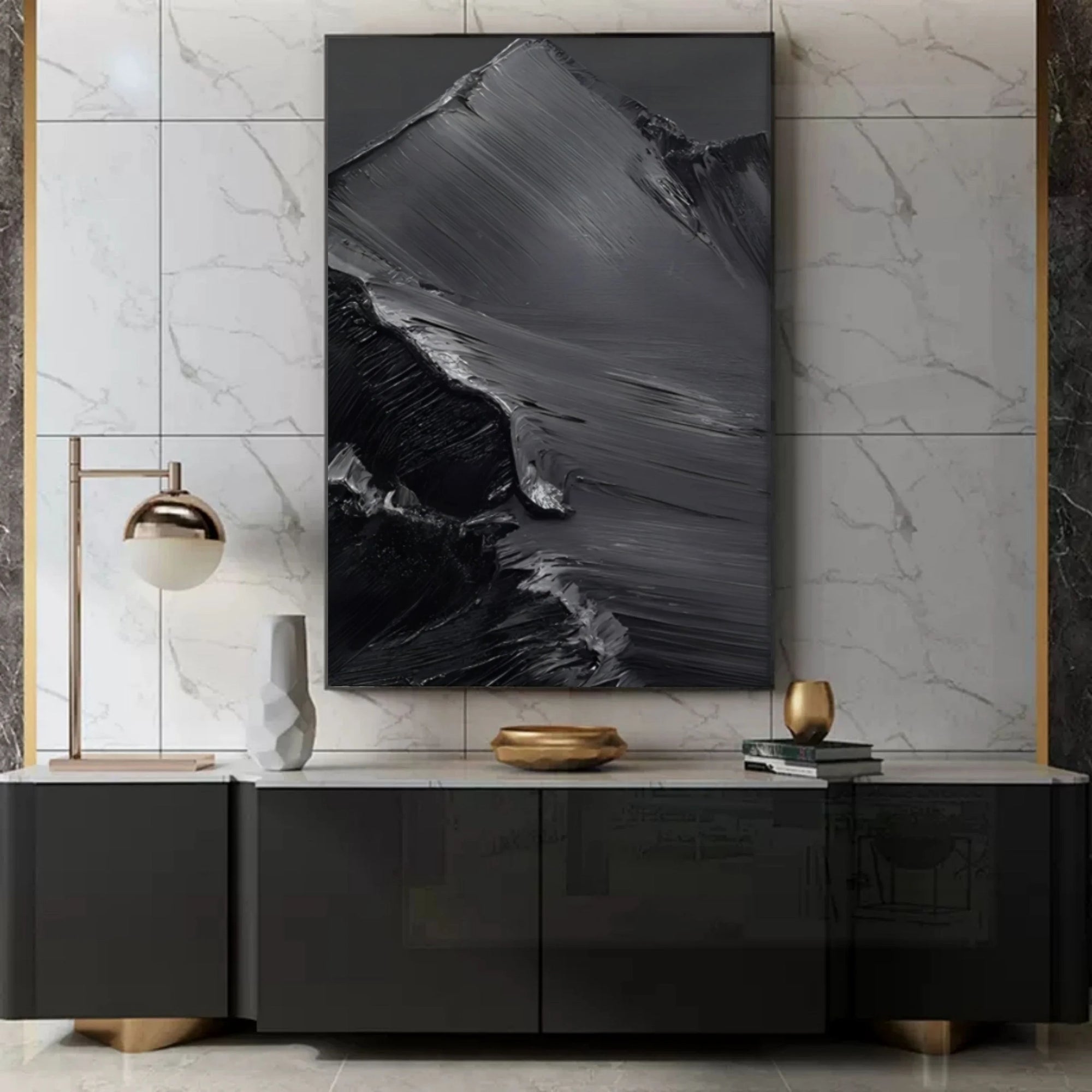 Multicolor Midnight Peaks Vertical Art - Artwallpainting