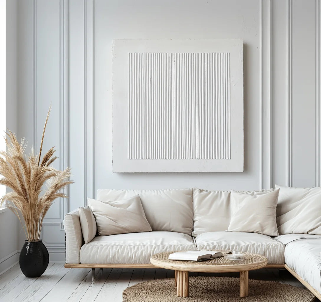 Multicolor Minimalist 3D Vertical Line Art Painting - Linear Silence - Artwallpainting