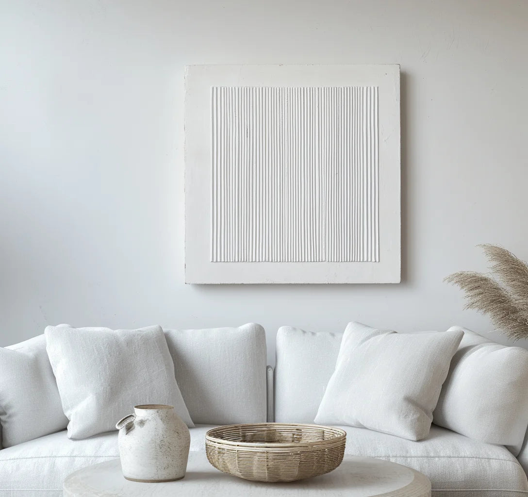Multicolor Minimalist 3D Vertical Line Art Painting - Linear Silence - Artwallpainting