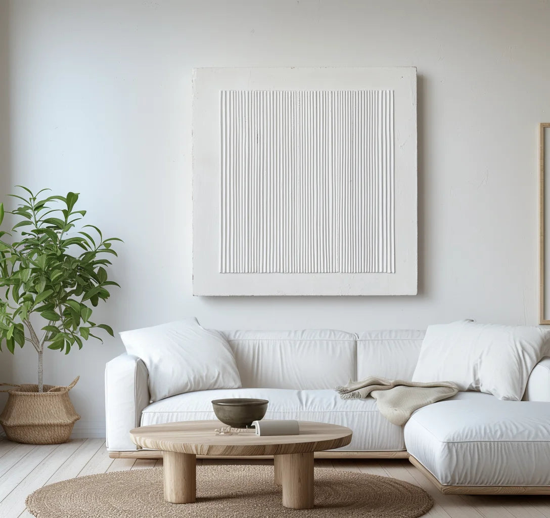Multicolor Minimalist 3D Vertical Line Art Painting - Linear Silence - Artwallpainting