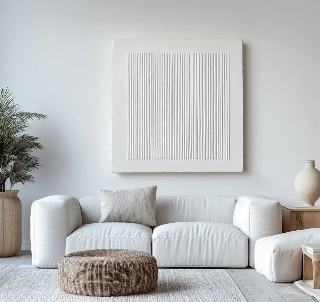 Multicolor Minimalist 3D Vertical Line Art Painting - Linear Silence - Artwallpainting