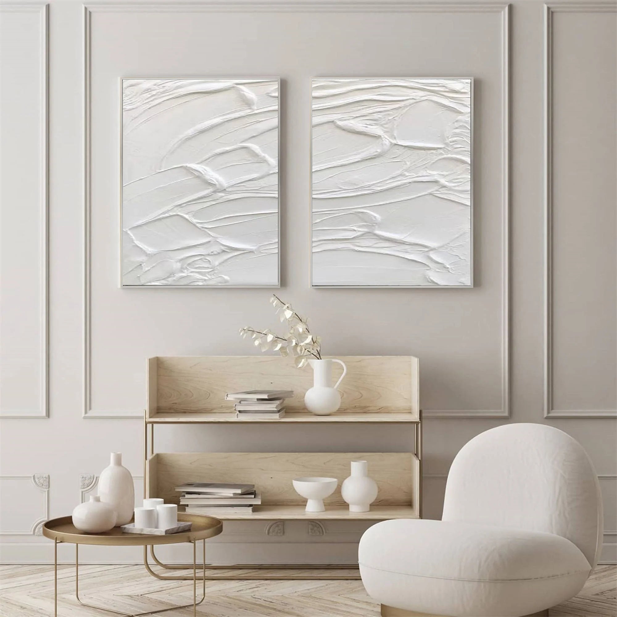 Multicolor Minimalist Abstract Painting Set Of 2 - Artwallpainting