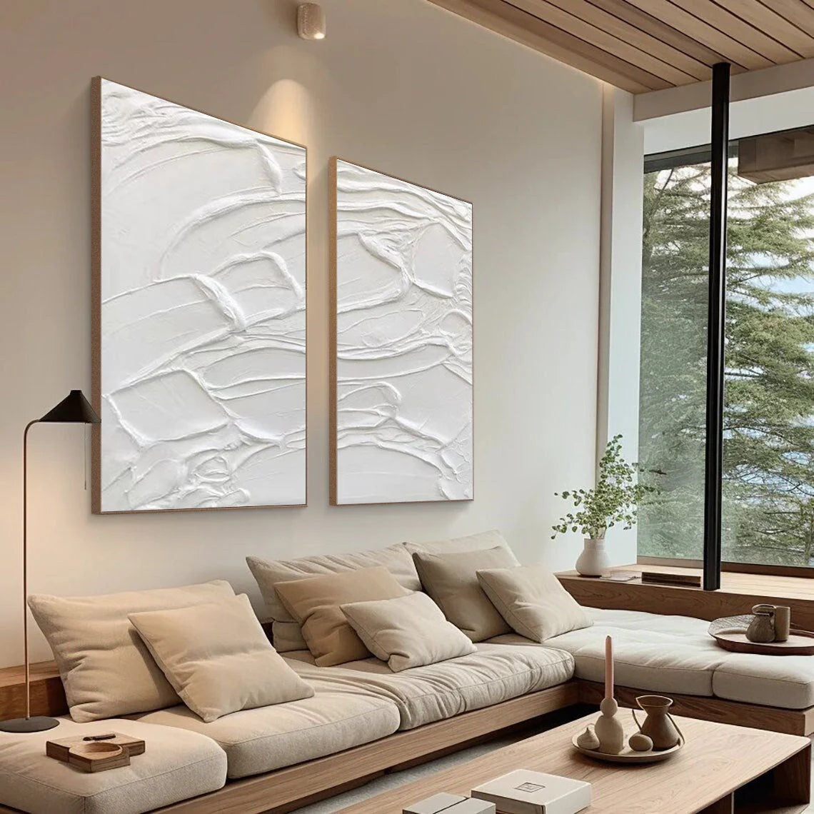 Multicolor Minimalist Abstract Painting Set Of 2 - Artwallpainting