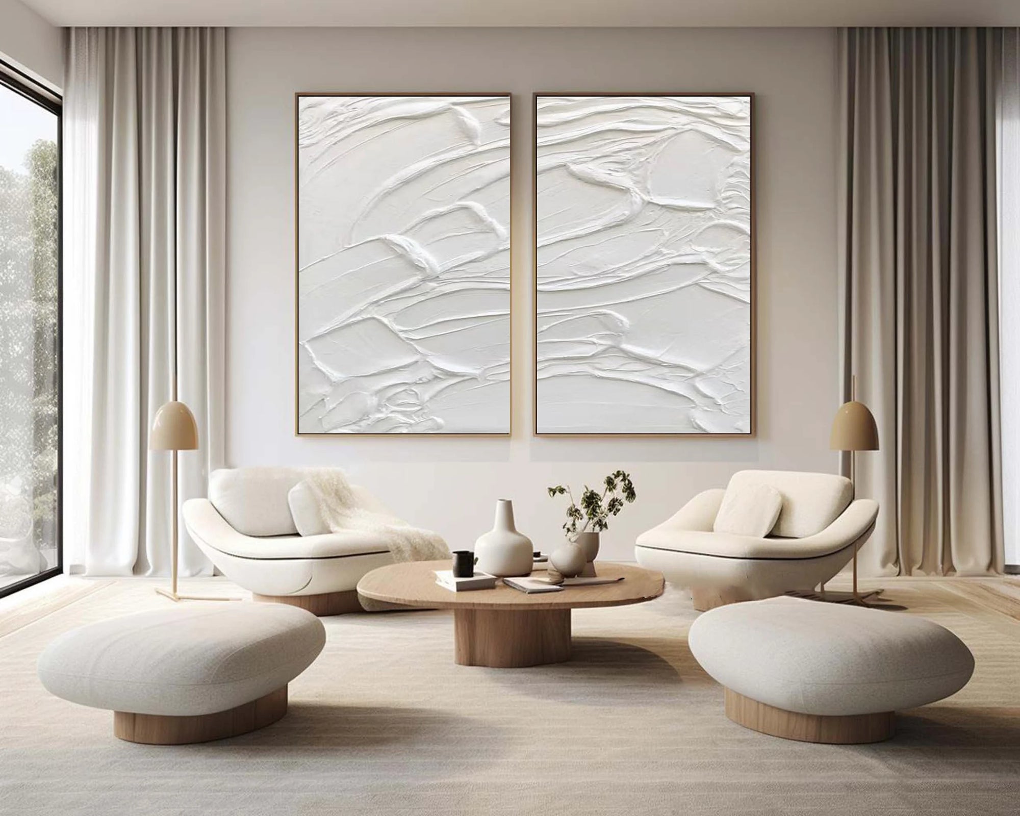 Multicolor Minimalist Abstract Painting Set Of 2 - Artwallpainting