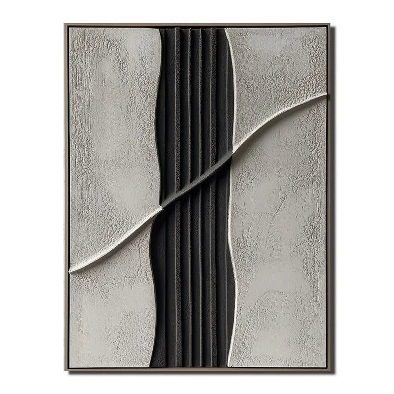 Multicolor Minimalist Abstract Textured Wall Art - Modern Neutral Vertical Canvas - Artwallpainting