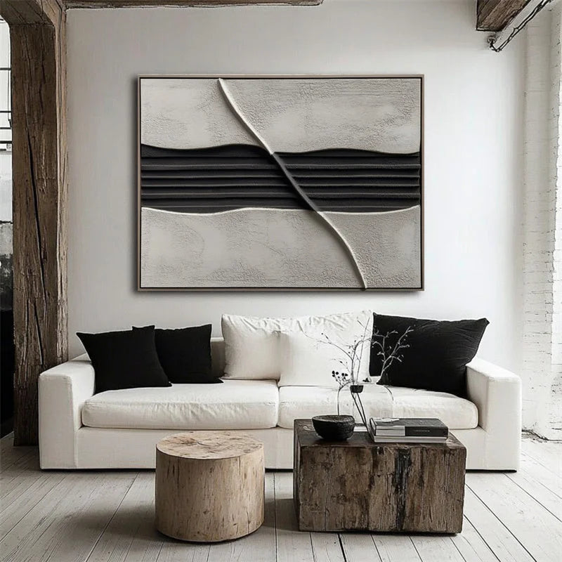 Multicolor Minimalist Abstract Textured Wall Art - Modern Neutral Vertical Canvas - Artwallpainting