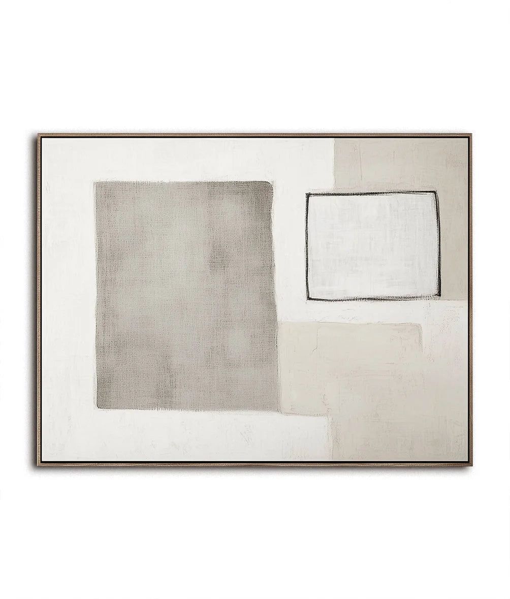 Multicolor Minimalist Balance-Abstract Wall Art Featuring Light Gray Geometric Shapes And Rectangles - Artwallpainting