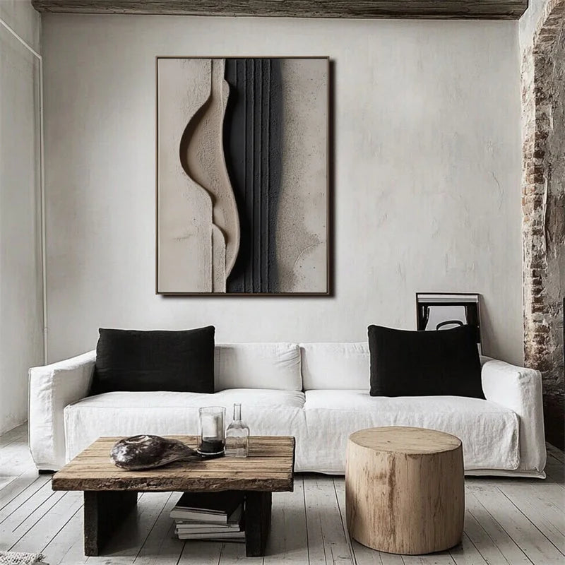 Multicolor Minimalist Beige And Textured Wall Art - Modern Abstract Canvas - Artwallpainting
