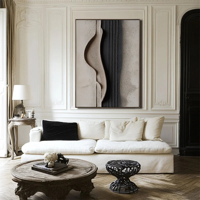 Multicolor Minimalist Beige And Textured Wall Art - Modern Abstract Canvas - Artwallpainting
