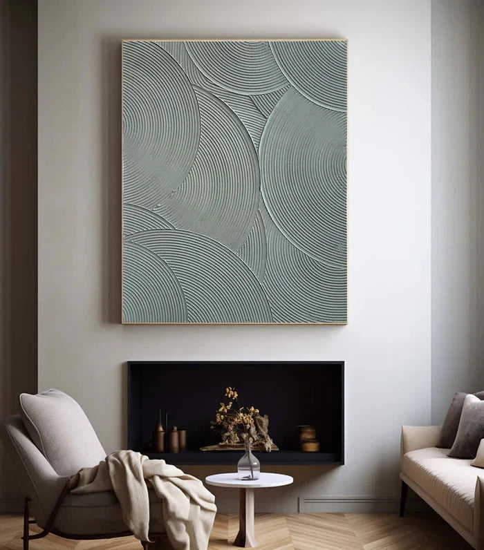 Multicolor Minimalist Circular Texture Oil Painting - Modern Abstract Wall Art - Artwallpainting