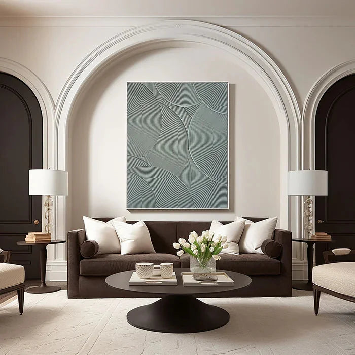 Multicolor Minimalist Circular Texture Oil Painting - Modern Abstract Wall Art - Artwallpainting