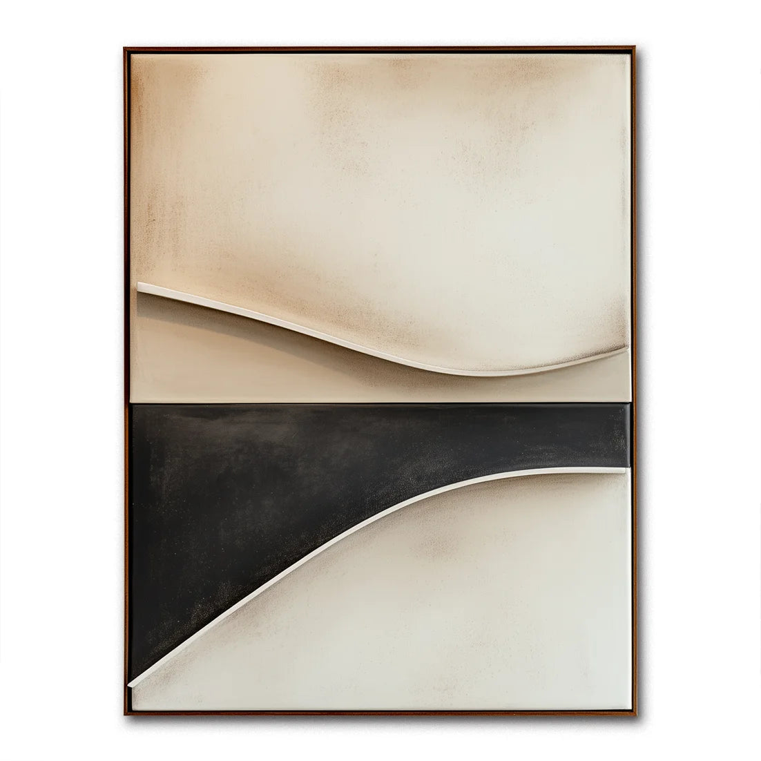 Multicolor Minimalist Curved Abstract Painting - Edge Of Balance - Artwallpainting
