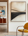 Multicolor Minimalist Curved Abstract Painting - Edge Of Balance - Artwallpainting