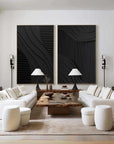 Multicolor Minimalist Dual Harmony - Modern Textured Wall Art Set Of 2 - Artwallpainting