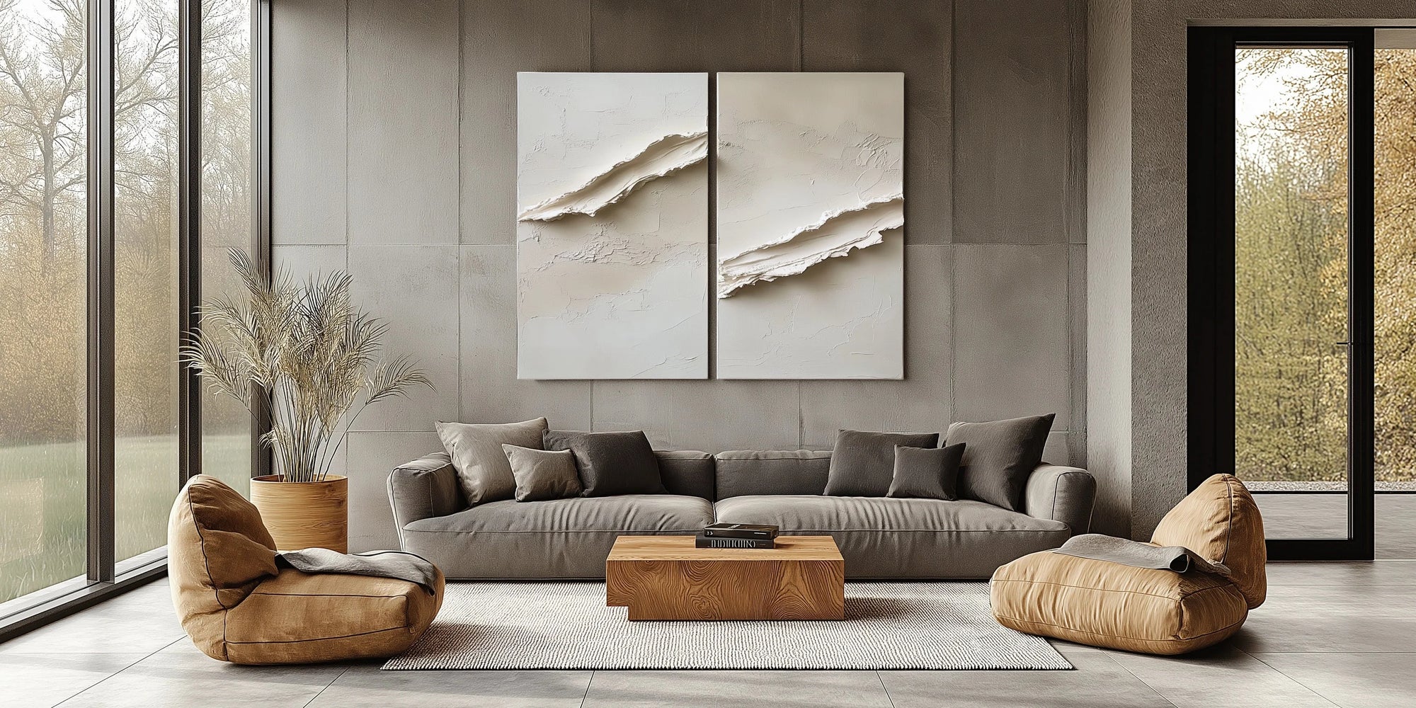 Multicolor Minimalist Dual Wall Panels - Artwallpainting