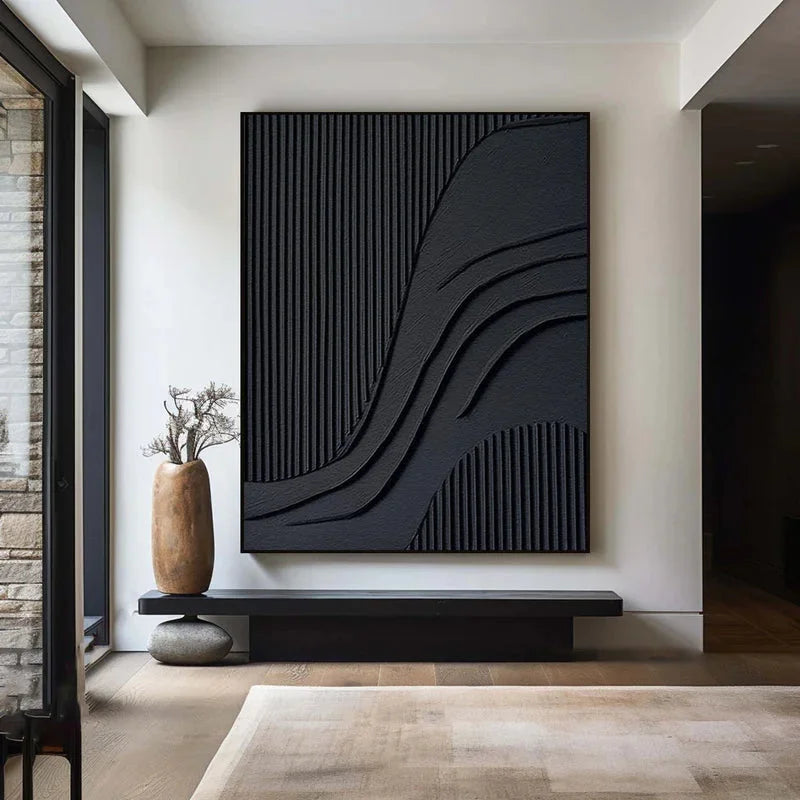 Multicolor Minimalist Flowing Lines - Abstract Textured Wall Art - Artwallpainting