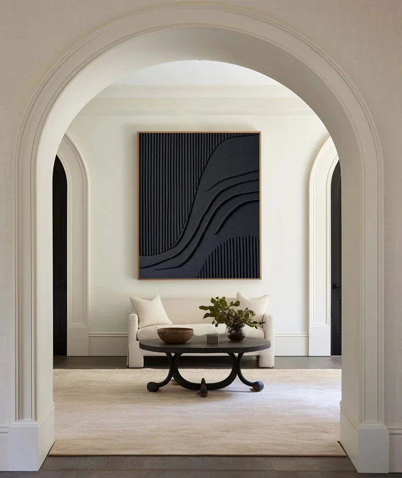 Multicolor Minimalist Flowing Lines - Abstract Textured Wall Art - Artwallpainting