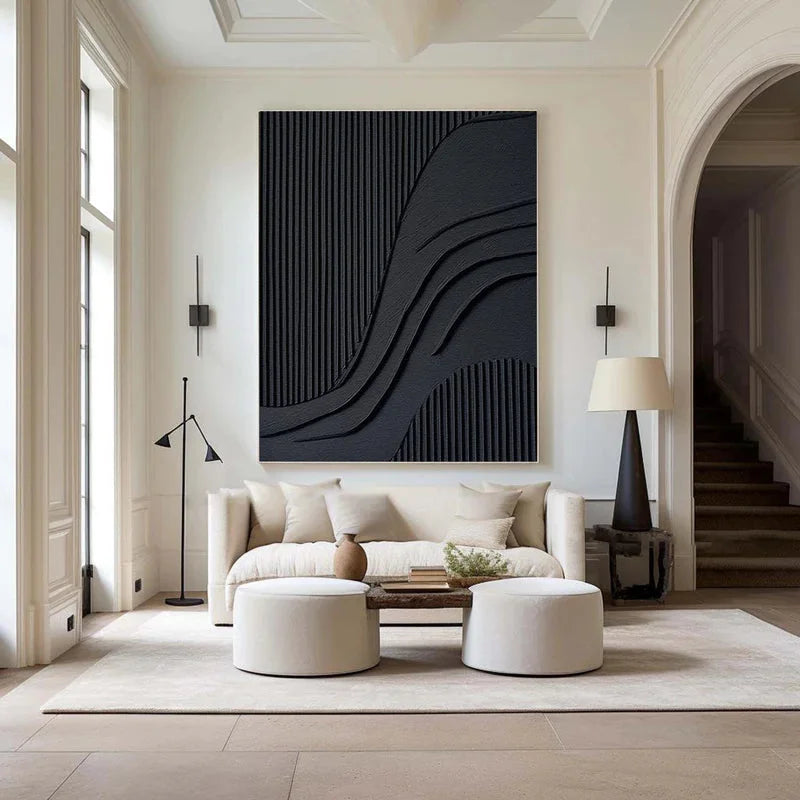 Multicolor Minimalist Flowing Lines - Abstract Textured Wall Art - Artwallpainting