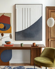 Multicolor Minimalist Geometric Relief Painting - Quiet Axis - Artwallpainting