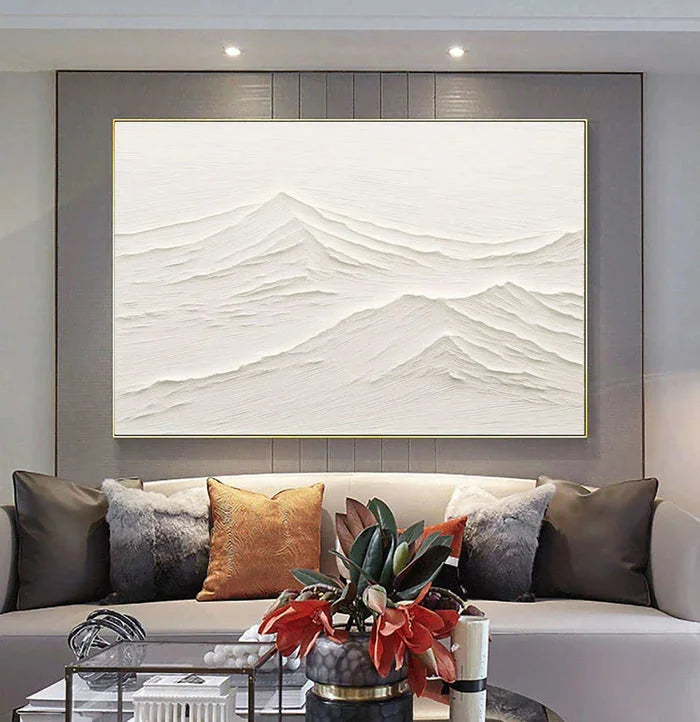 Multicolor Minimalist Mountain Textured Canvas Art - Artwallpainting