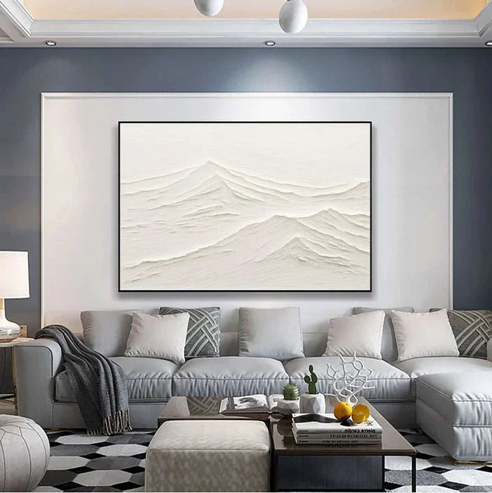 Multicolor Minimalist Mountain Textured Canvas Art - Artwallpainting
