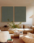 Multicolor Minimalist Olive Green Textured Wall Art Set Of 2 - Artwallpainting