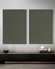 Multicolor Minimalist Olive Green Textured Wall Art Set Of 2 - Artwallpainting