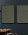 Multicolor Minimalist Olive Green Textured Wall Art Set Of 2 - Artwallpainting
