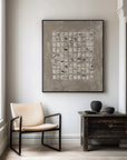 Multicolor Minimalist Textured Abstract Grid Wall Art - Artwallpainting