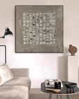 Multicolor Minimalist Textured Abstract Grid Wall Art - Artwallpainting