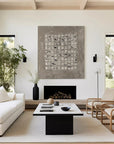 Multicolor Minimalist Textured Abstract Grid Wall Art - Artwallpainting