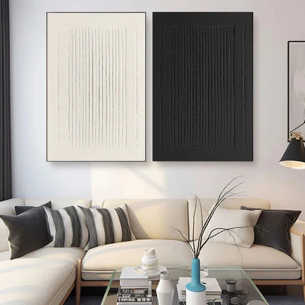Multicolor Minimalist Textured Canvas Painting Set Of 2 - Artwallpainting