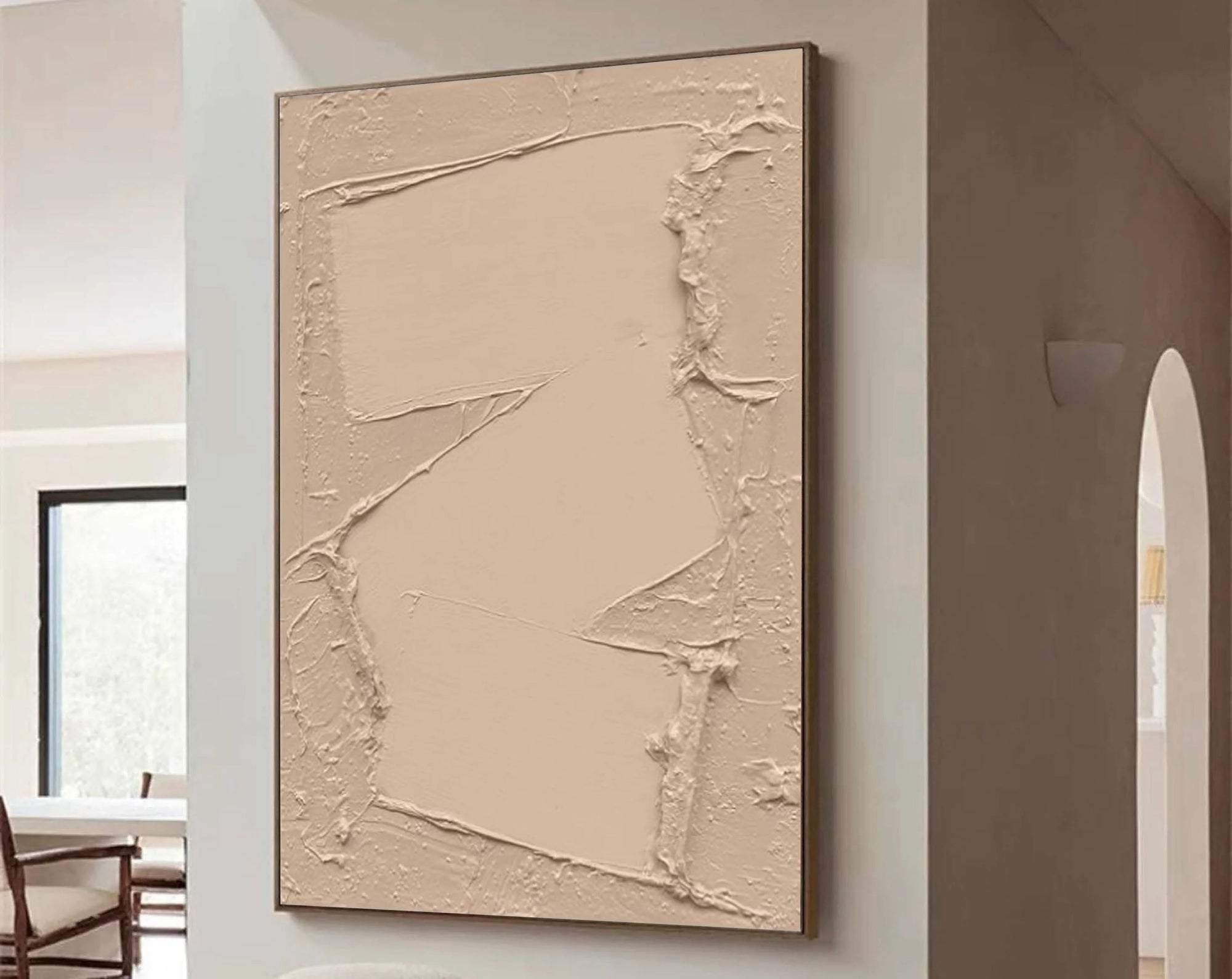 Multicolor Minimalist Textured Canvas With Geometric Design - Artwallpainting