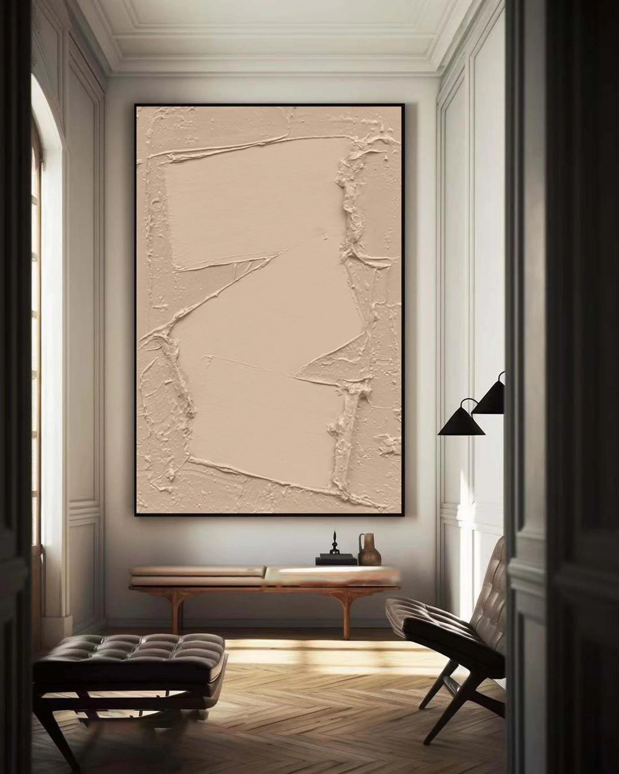 Multicolor Minimalist Textured Canvas With Geometric Design - Artwallpainting