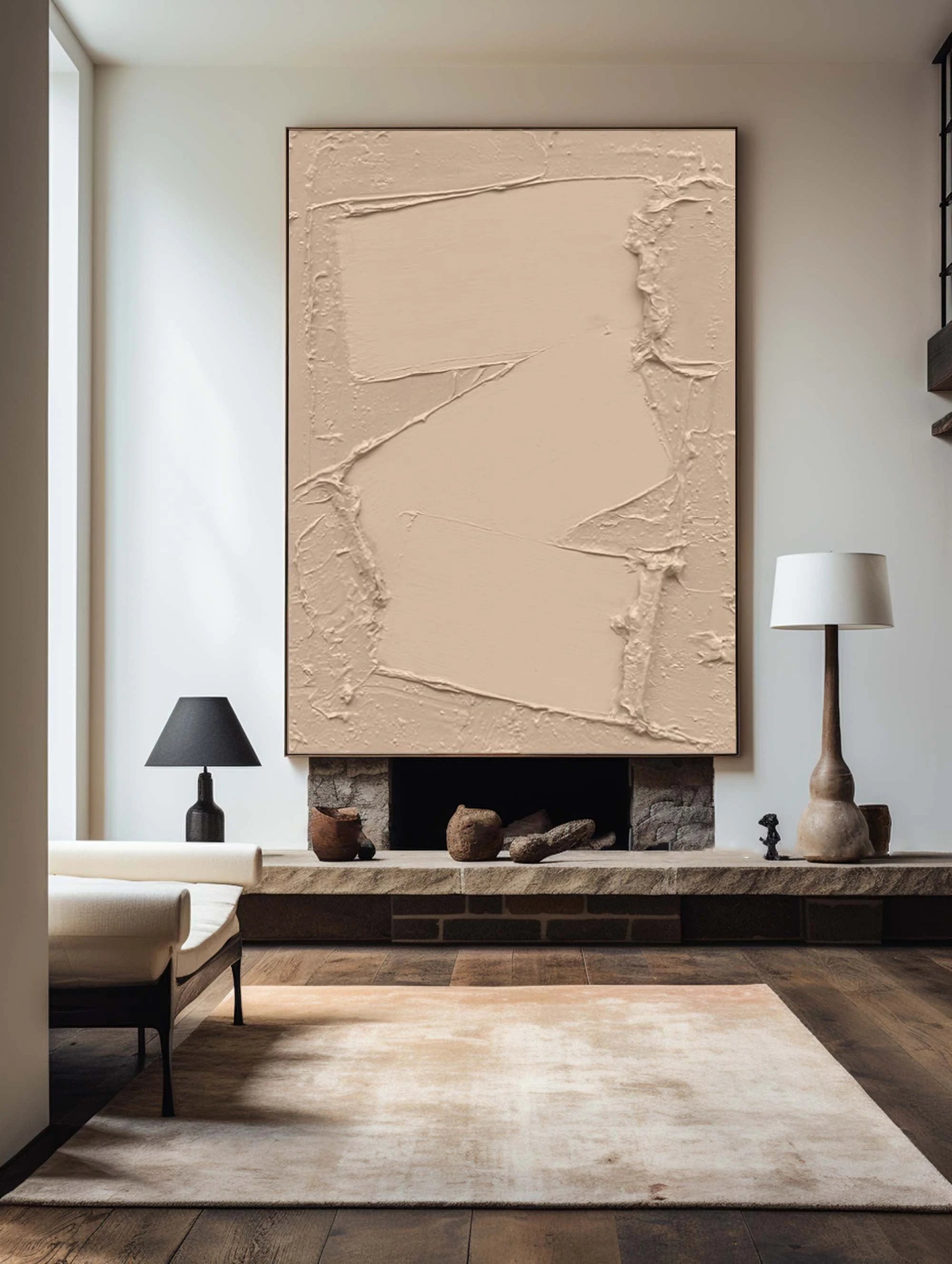 Multicolor Minimalist Textured Canvas With Geometric Design - Artwallpainting