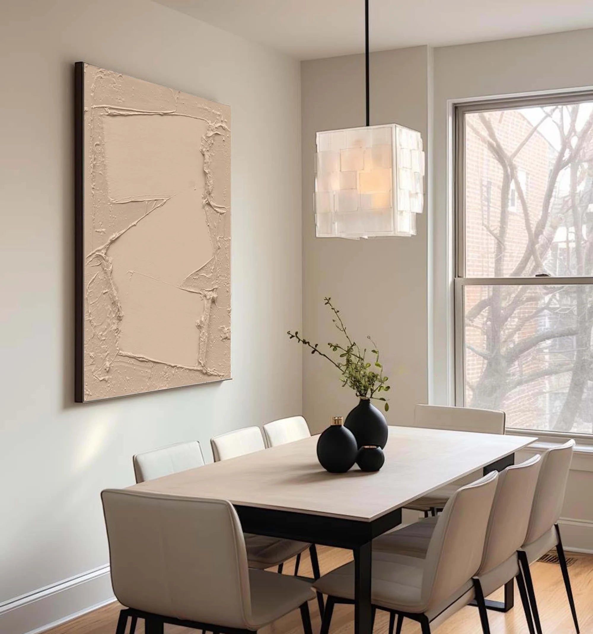 Multicolor Minimalist Textured Canvas With Geometric Design - Artwallpainting