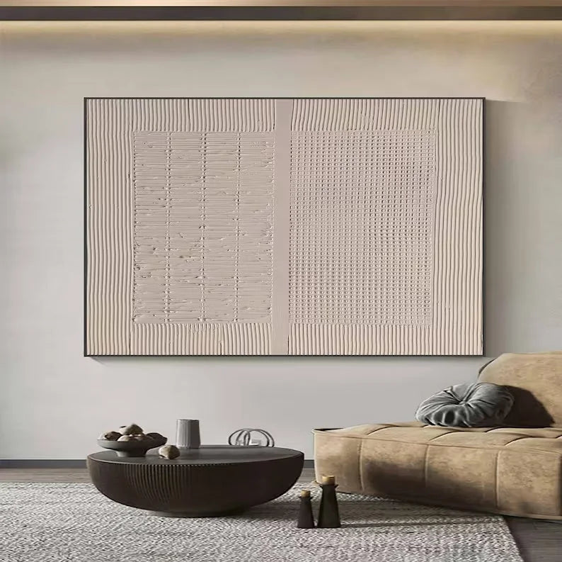 Multicolor Minimalist Textured Dual Panel Wall Art Set Of 2 - Artwallpainting