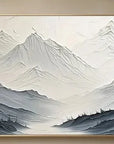 Multicolor Minimalist Textured Mountain Landscape Art - Gray And White - Artwallpainting