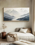 Multicolor Minimalist Textured Mountain Landscape Art - Gray And White - Artwallpainting