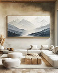 Multicolor Minimalist Textured Mountain Landscape Art - Gray And White - Artwallpainting