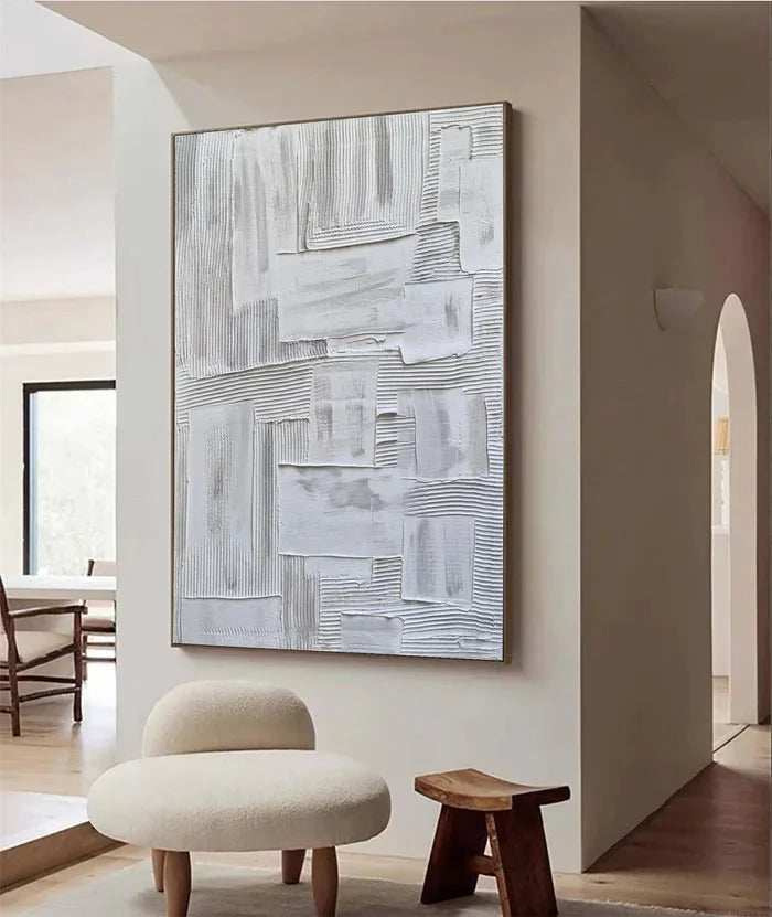 Multicolor Minimalist Textured Oil Painting - Modern Abstract Wall Art - Artwallpainting
