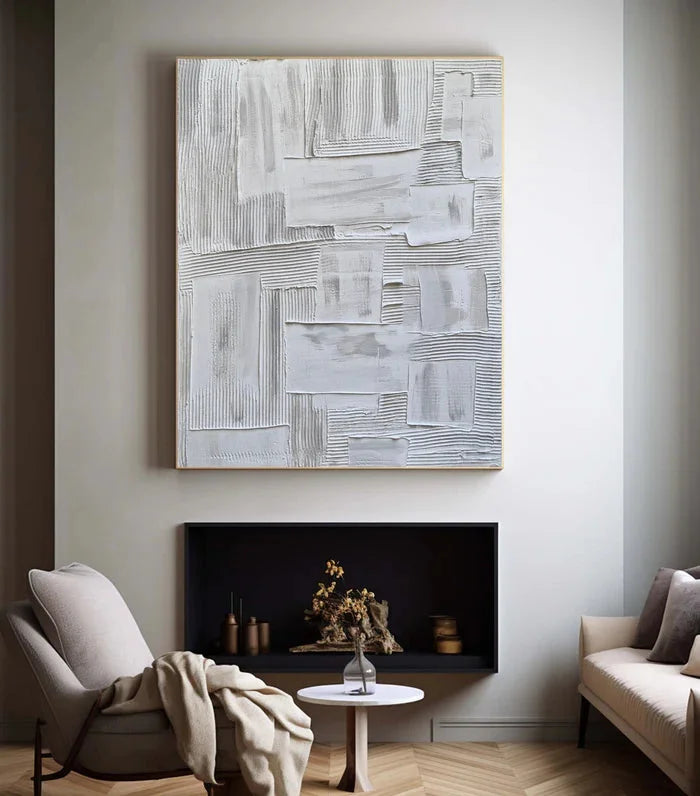 Multicolor Minimalist Textured Oil Painting - Modern Abstract Wall Art - Artwallpainting