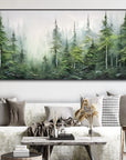 Multicolor Misty Forest Serenity Canvas Painting For Home Decoration - Artwallpainting