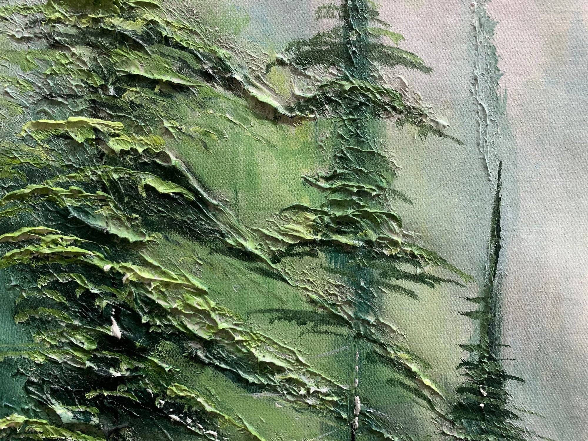 Multicolor Misty Forest Serenity Canvas Painting For Home Decoration - Artwallpainting