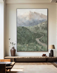 Multicolor Misty Mountain Path Abstract Painting - Artwallpainting