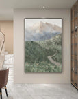 Multicolor Misty Mountain Path Abstract Painting - Artwallpainting