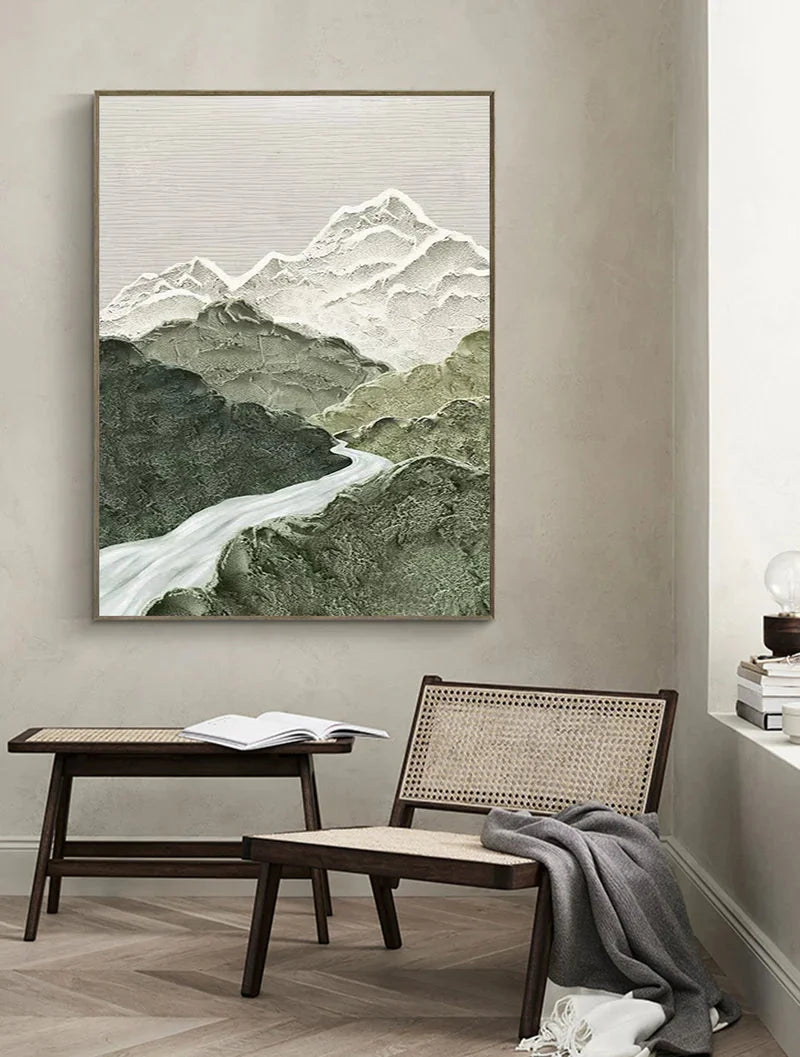 Multicolor Misty Peaks Canvas Painting For Home Decoration - Artwallpainting