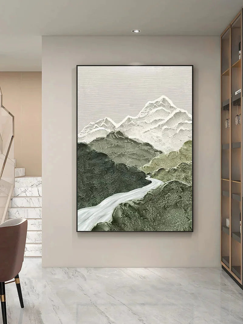 Multicolor Misty Peaks Canvas Painting For Home Decoration - Artwallpainting